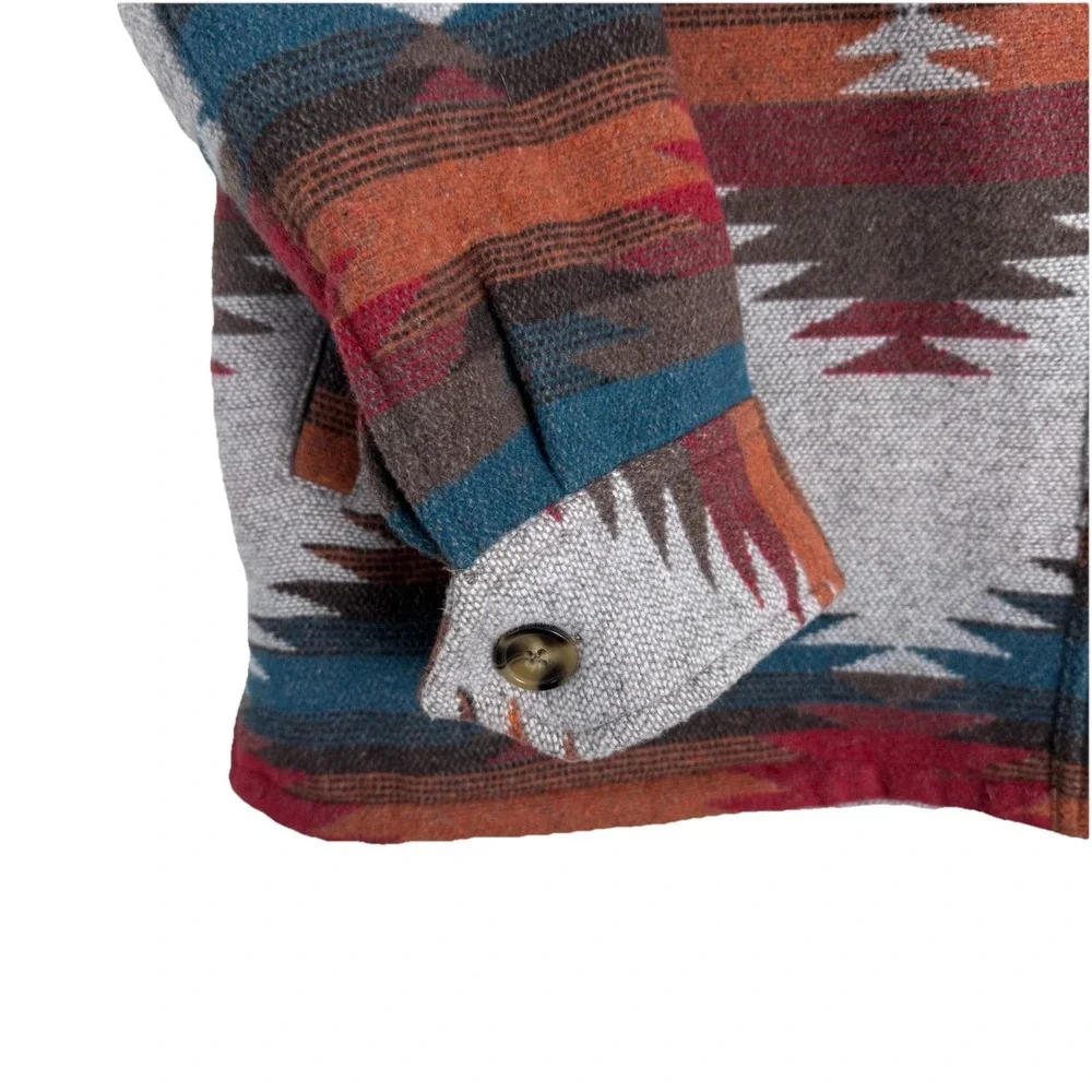 Idyllwind Southwestern Aztec Blanket Jacket Shacket Women's XL Rust Wool Blend - Picture 6 of 13
